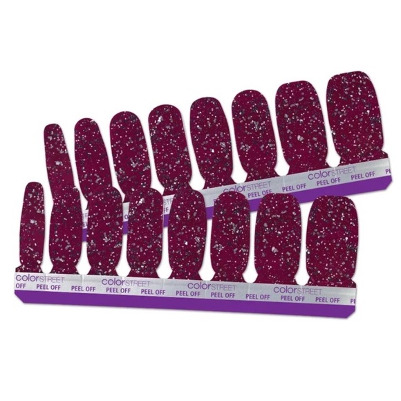 *Retired* Color Street: Wine Down | Deep Purple Red Silver Glitter Fall Dark - Picture 15 of 15